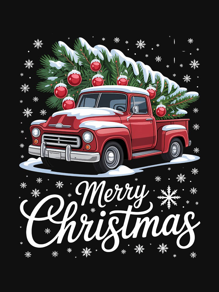 Merry Christmas Red Truck Family Christmas by Bandikonsalez