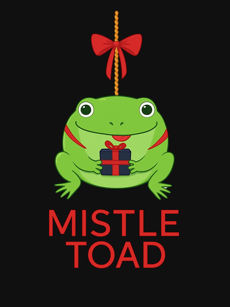 Funny Mistletoad Christmas Pun Cute Frog Toad Gift by haitrieuic96