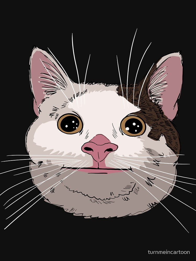 Meme smiling cat face by MariaPencilArt