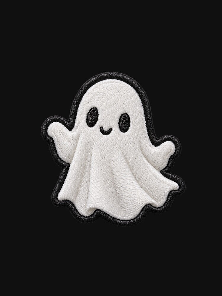 Cute Embroidered Ghost Patch Sticker Halloween Spooky Gift by ArcanePrintsxo