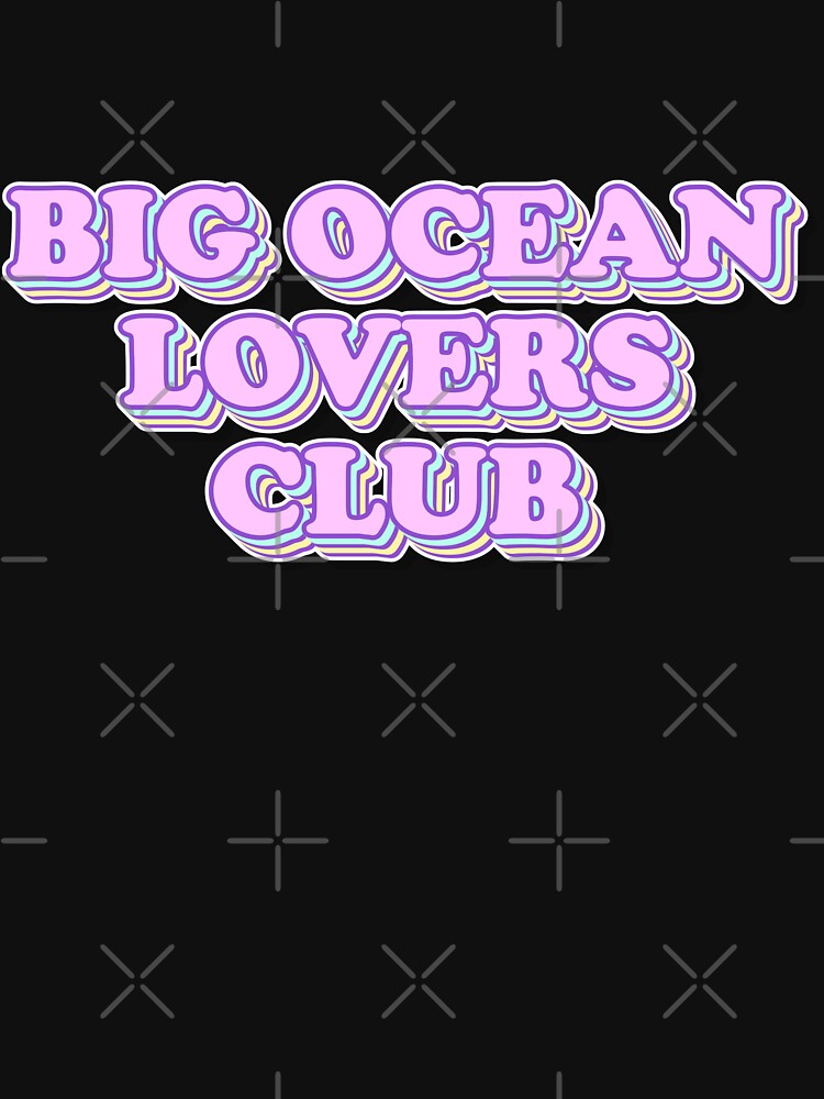 Big Ocean Lovers Club Retro Aesthetic Typography Design by smeraldosecrets