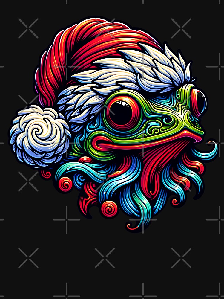 Colorful Frog in Santa Hat by AwesomeBeyondLimits
