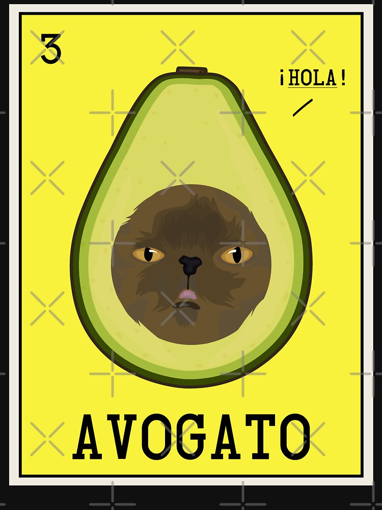 Avogato Funny Avocado Cat Cute Face Graphic Novelty by CelestialHCO