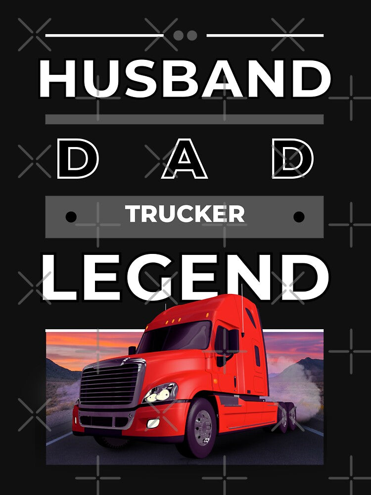 Husband Dad Trucker Legend - Cool and Funny Trucker by TheArtfulAttic