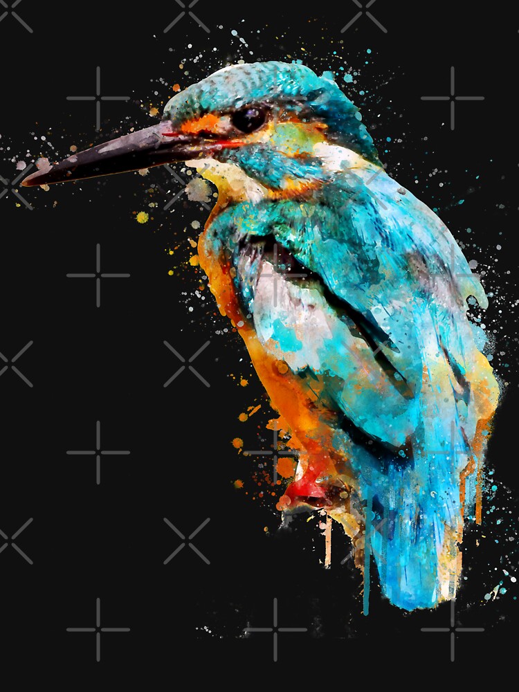 Dramabite Watercolor kingfisher by dramabite Unisex