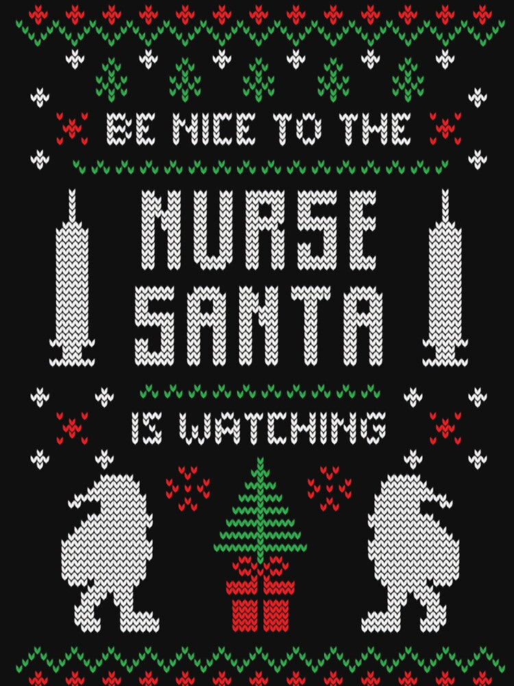 The Nurse is To Vintage Christmas Watching Nurse Santa Be Classic Retro Nice by FrankyTepper