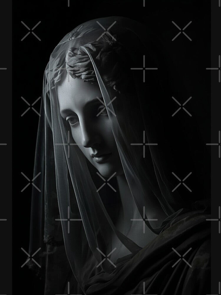 Veiled Virgin Statue Neoclassical Dark Gothic Marble Art by VintageManiac