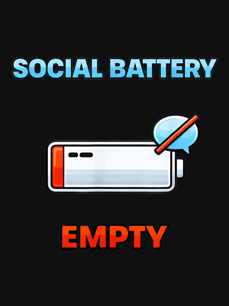 Social Battery Empty Introvert Humor Illustration by JohnVBurks