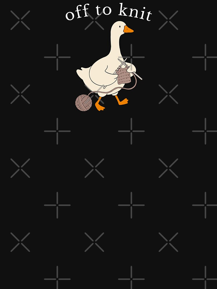Off to Knit Goose Humor for Yarn Lovers by FreshVibe Prints