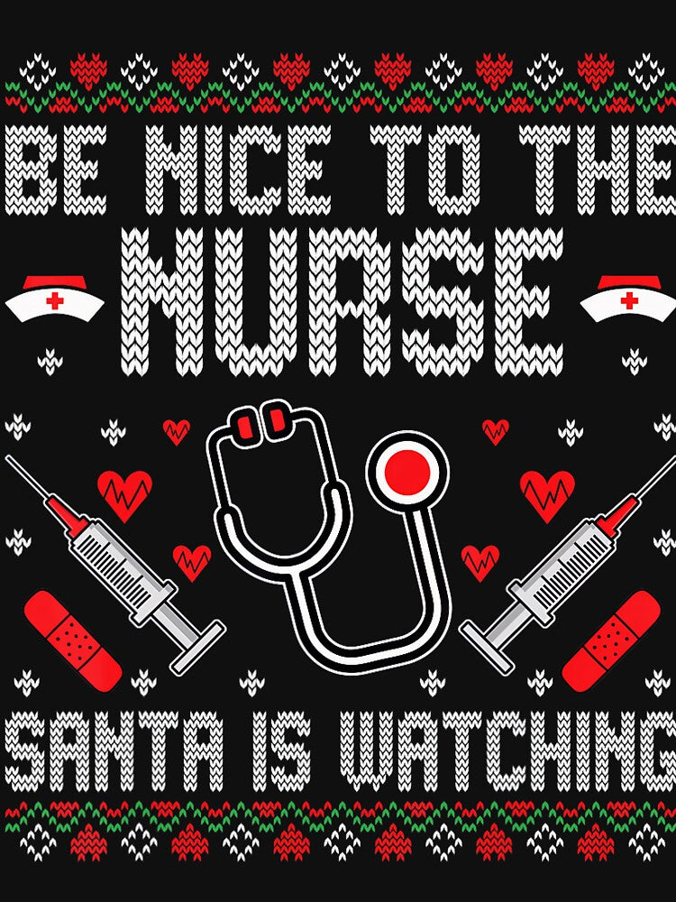 The Watching Christmas is To Vintage Retro Santa Nurse Be Nurse Nice Classic by FrankyTepper