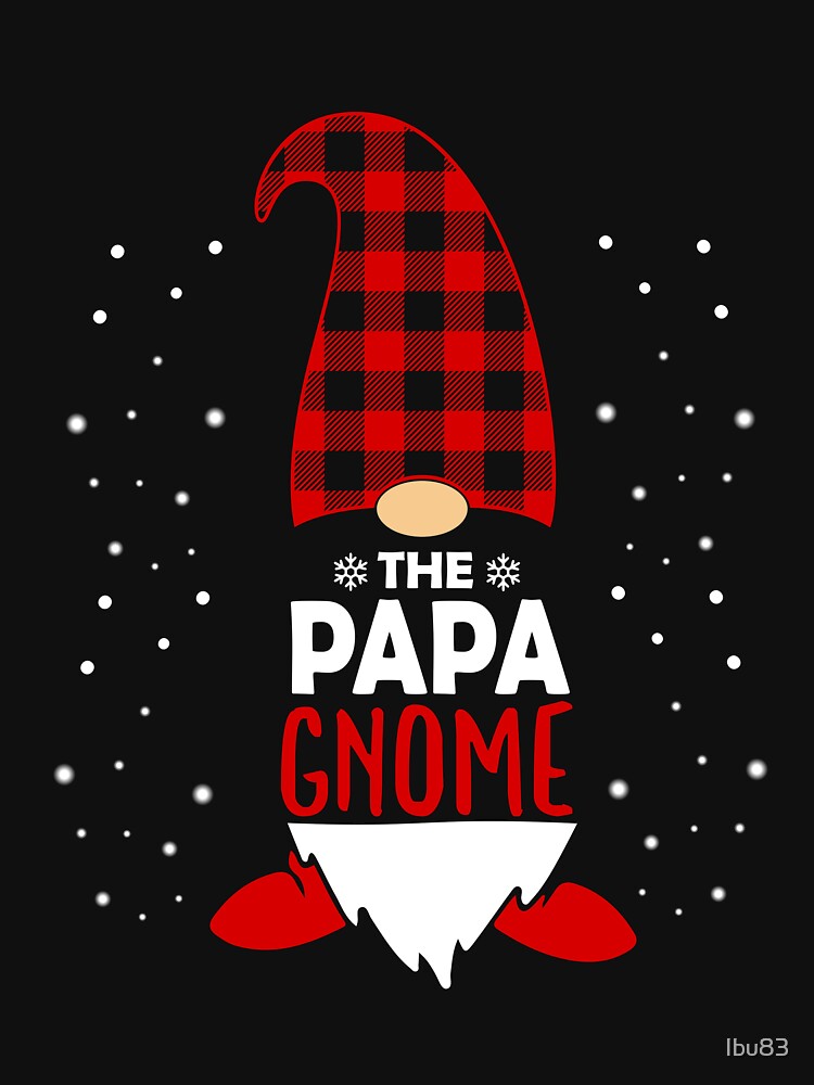 Christmas Papa Gnome Red Plaid Gift by Ibu83