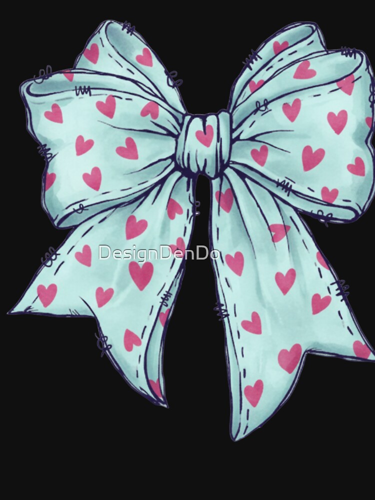 Valentine's Day Coquette Bow, Retro Heart Design by DesignDenDo ⭐⭐⭐⭐⭐