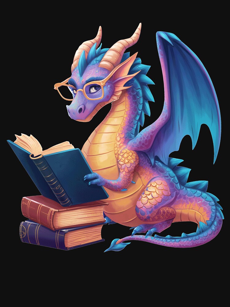 Bookworm Book Lover Women Girls Dragon Reading by BlueBerry-Pengu