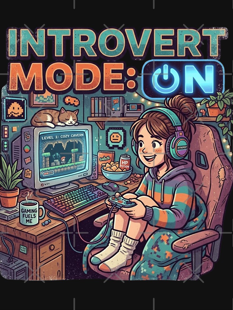Introvert Mode On – Funny Gamer Gaming Setup Retro Design by RajDeals