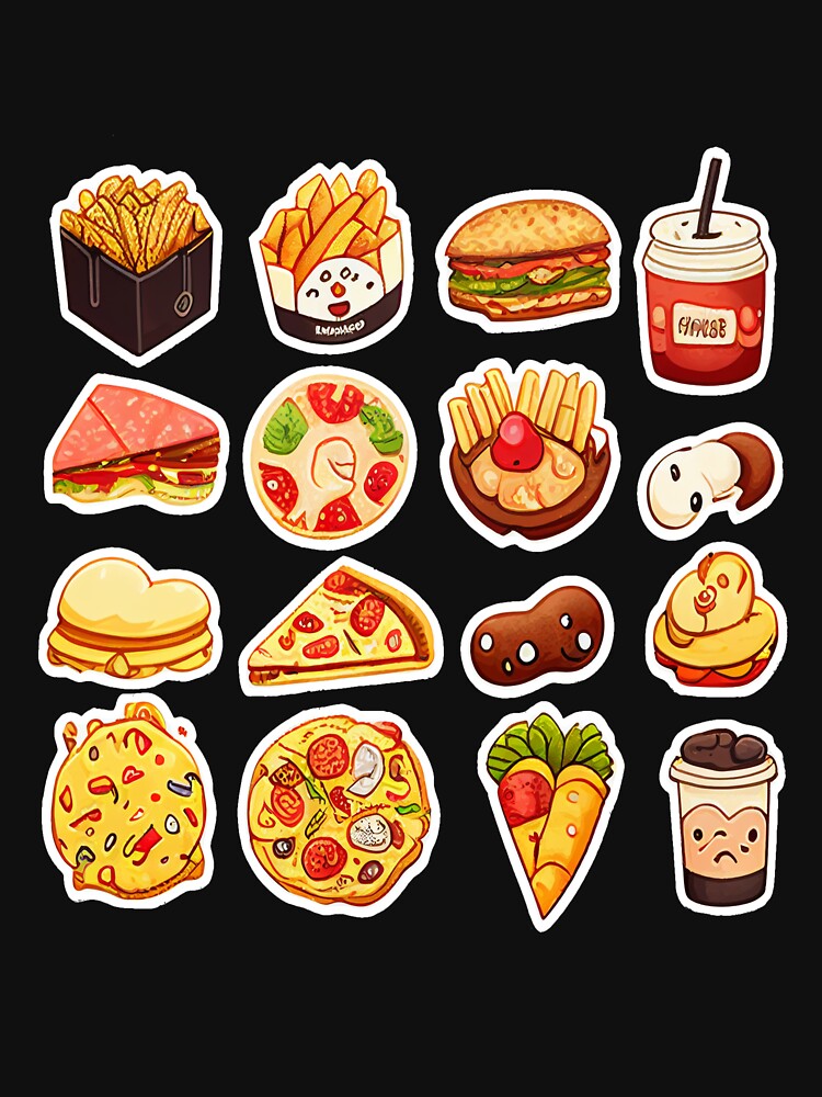 #10 Cute happy food sticker pack by KawaiiFoodArt