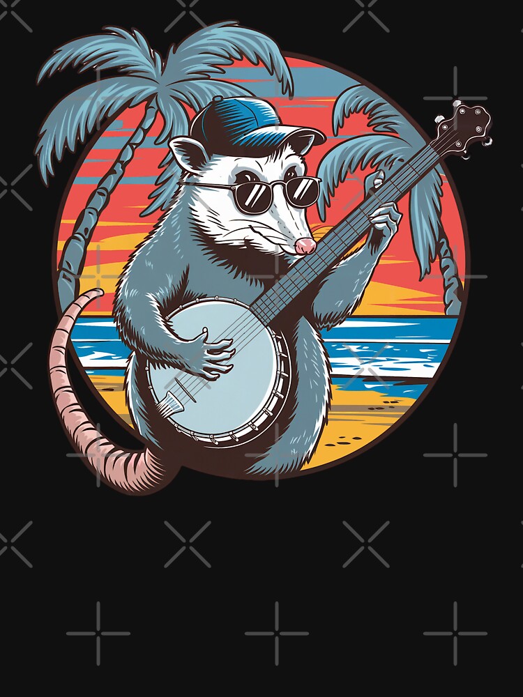 Funny Opossum Playing Banjo by GRABAPSHOP