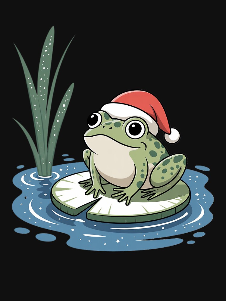 Christmas Frog on Snowy Lily Pad by LinlinsDemons