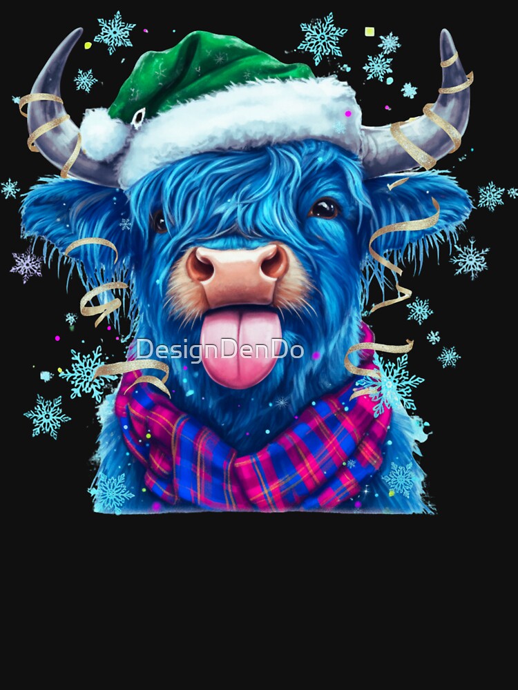 Christmas Coquette Highland Cow, Western Christmas, Highland Cow, Merry xmas, Aesthetic Christmas by DesignDenDo ⭐⭐⭐⭐⭐