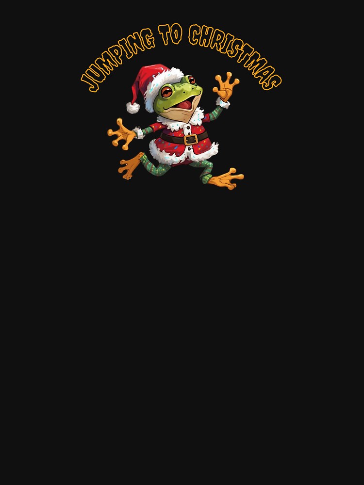 Jumping to Christmas – Funny Dancing Frog Holiday Design by CrazyChrisBeker