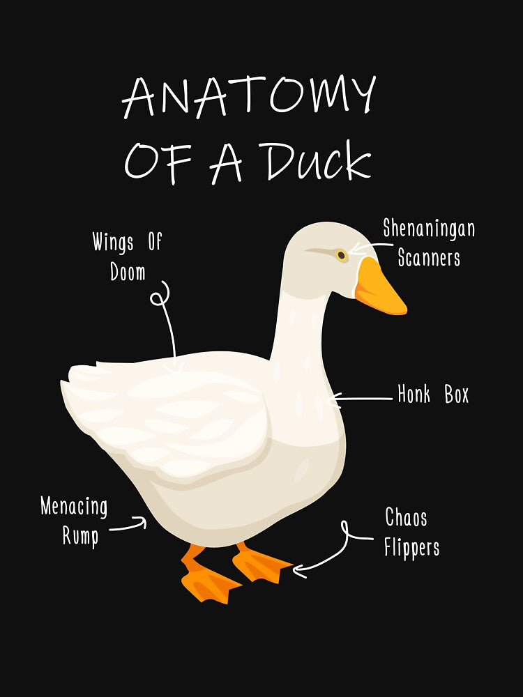 Funny Duck Anatomy - Duck Lover Gift Shirt by Petensity