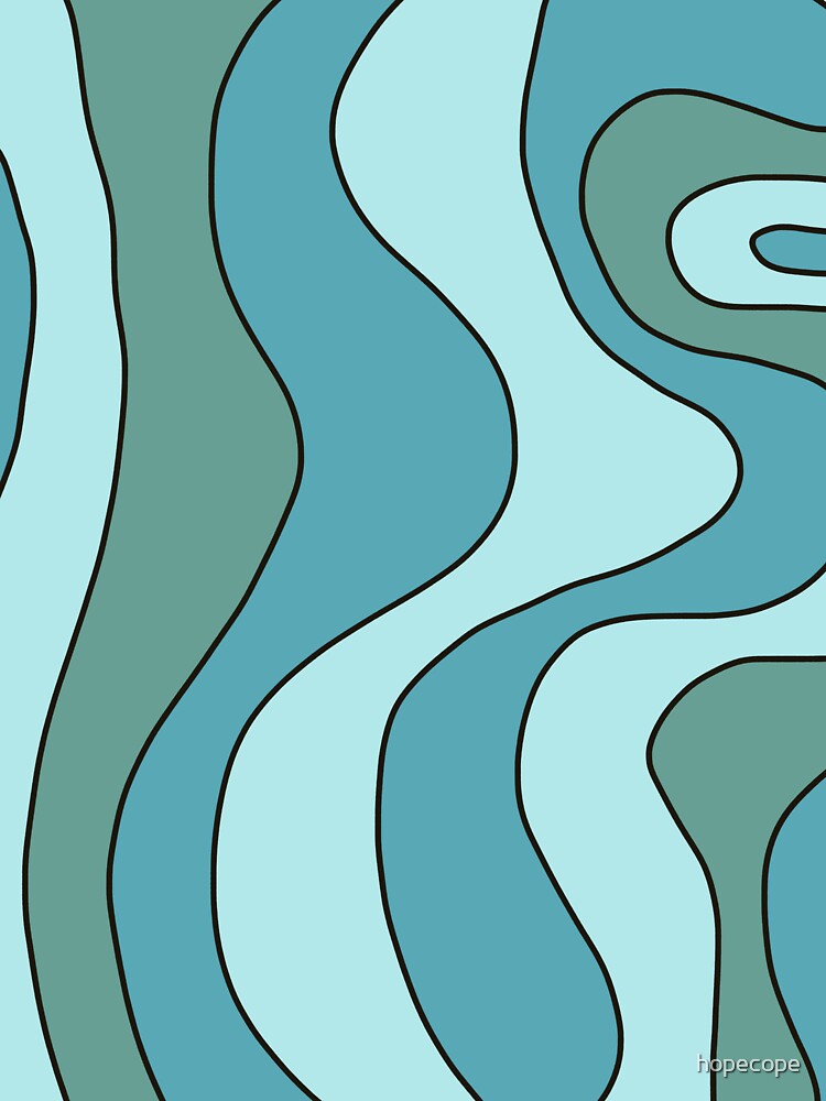 Abstract Green Teal Swirl Art Pattern Print Lines by hopecope