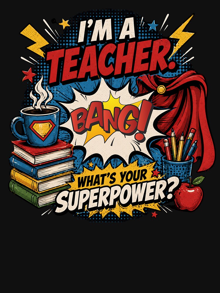 Teacher Superpower Funny Hero Design by Proud Threads