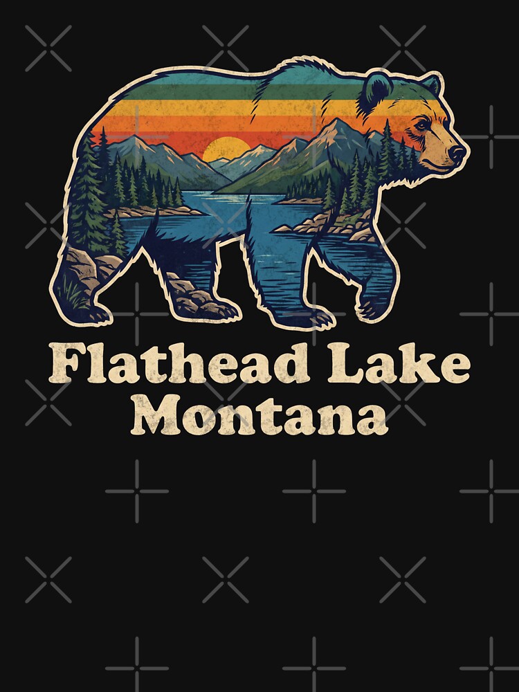 Flathead Lake Montana Colorful Sunset Bear by Milasneeze