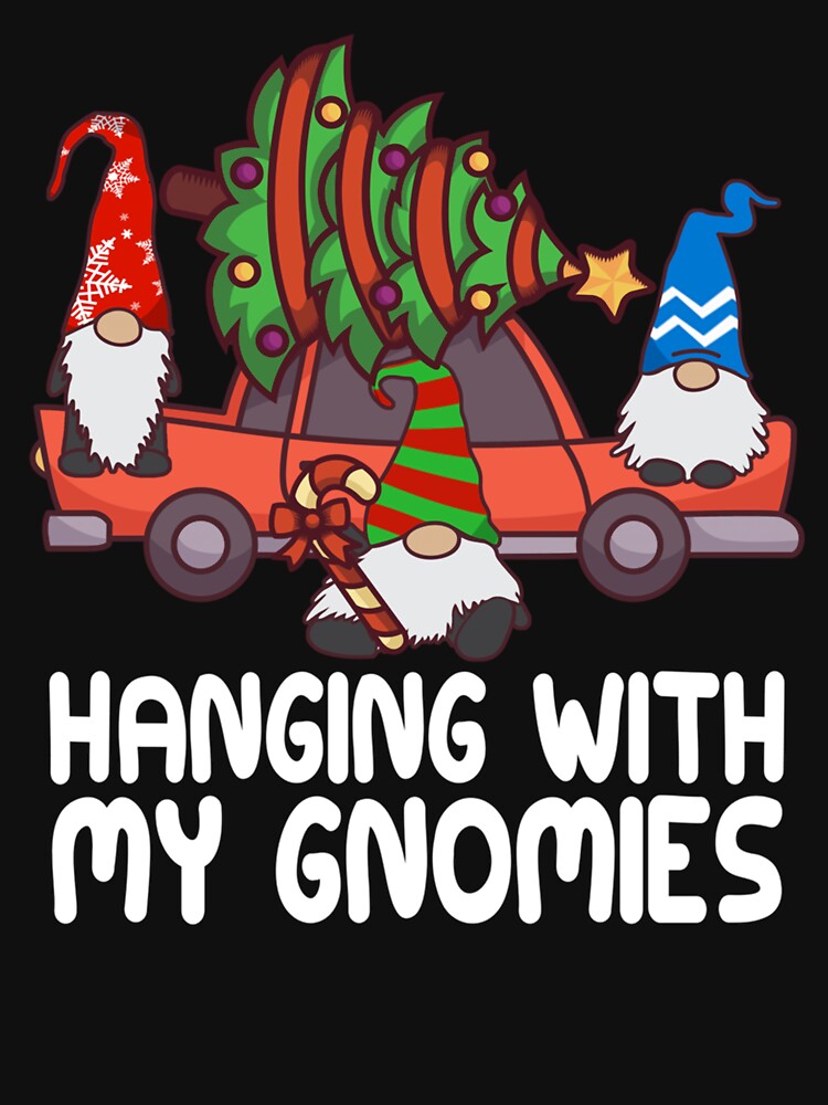 Hanging With My Gnomies Christmas Santa Gnome Red Truck by hatwarhamteri