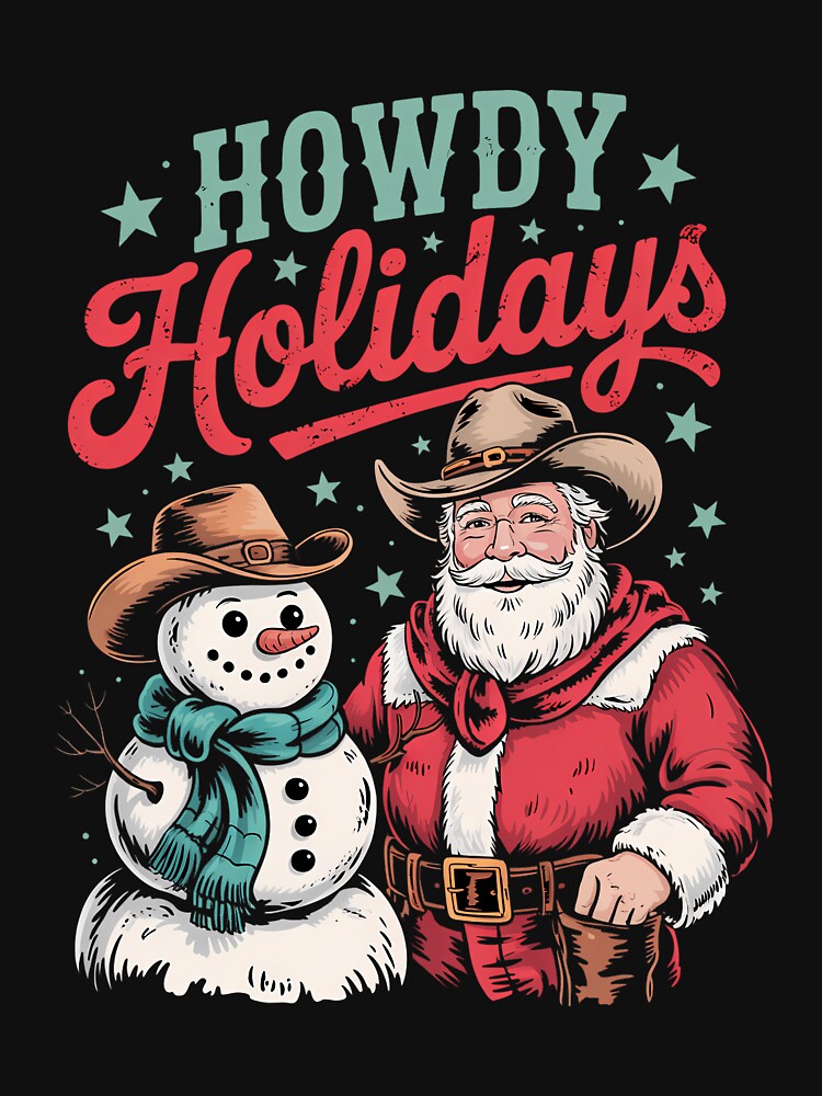Howdy Holiday Gingerbread Cowboy Santa Christmas Western by cosmicncozyS