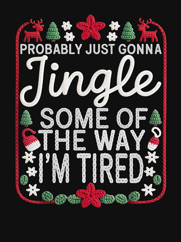 Funny Knit Christmas Tired Holiday T-Shirt by LashondaGreen89