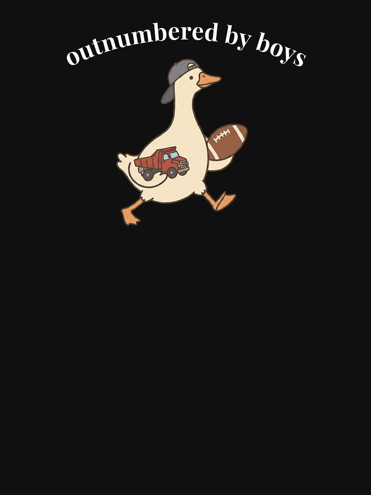 Outnumbered by Boys Funny Mom Football Sports Mom Duck Graphic by DianaVape