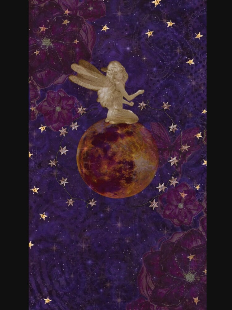 Vintage Celestial Moon Fairy - Whimsigoth Fairycore Print by BrontesWhimsyStore