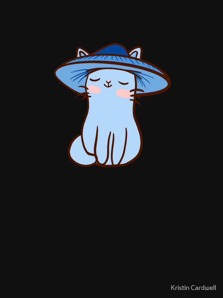 Blue Mushroom Kitty by Kristin Cardwell