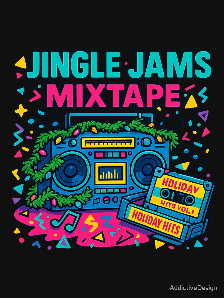 Jingle Jams Mixtape – Retro Holiday Boombox Design by AddictiveDesign