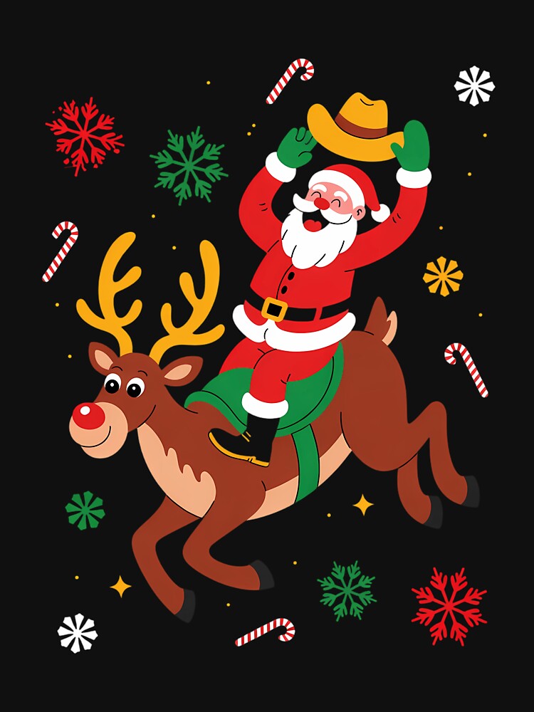 Cowboy Santa Xmas Reindeer Christmas Texas by georgiaarsnal