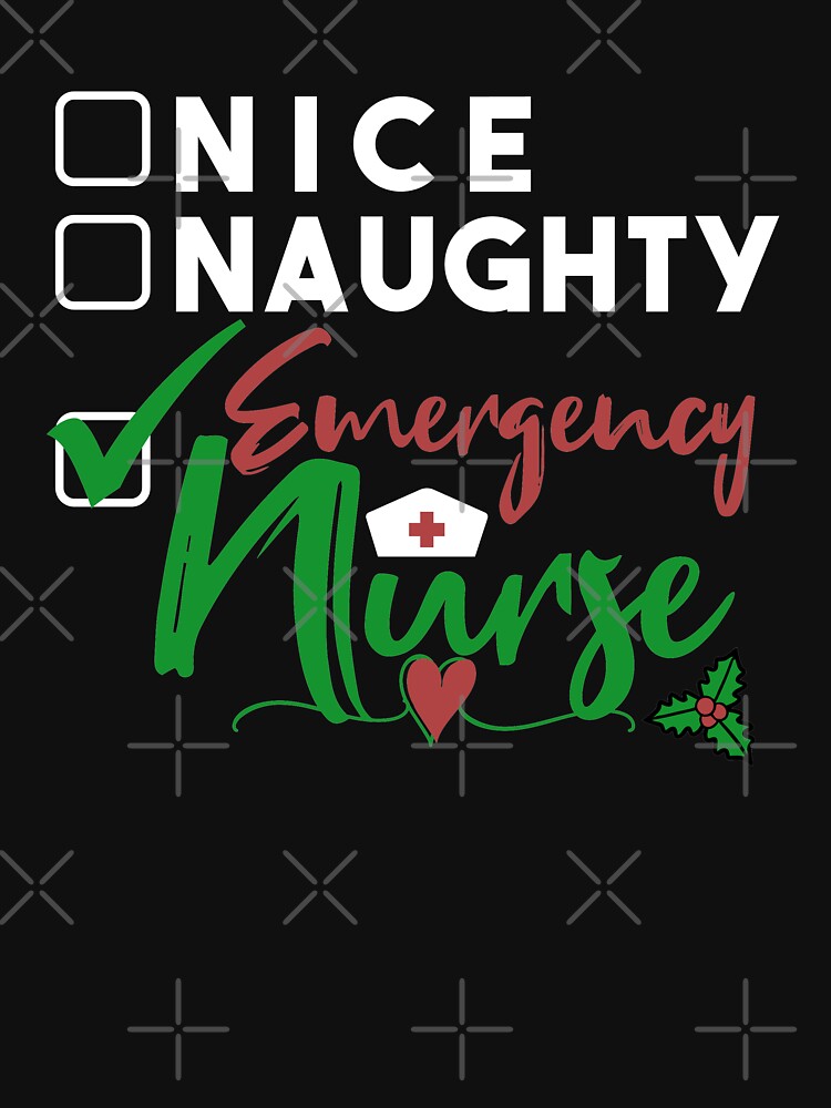 nice naughty emergency nurse, nurse Christmas gift, funny nurse, black by KittySSmith