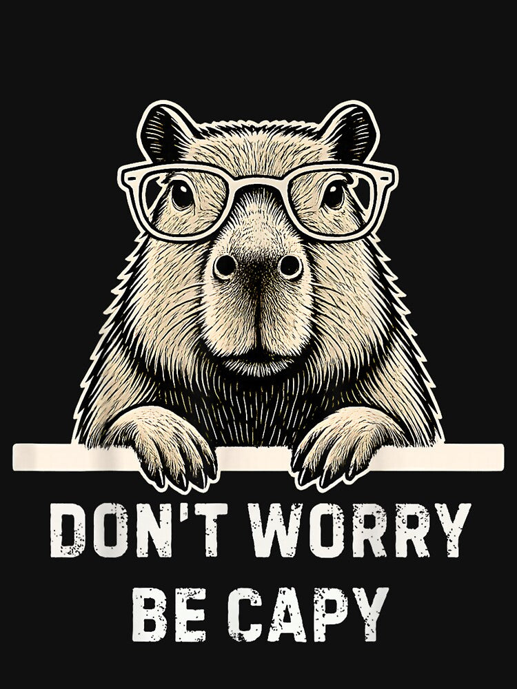 Capybara Lover Don't Worry Be Capy Gift for Men Women Kids Art for Men Women Kids , Capybara Gift Lover by DZIRI NAJAT