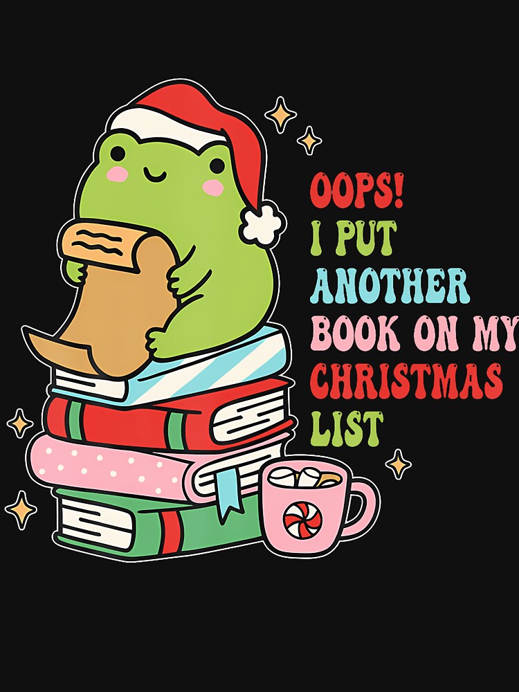 Oops I Put Another Book On My Christmas List Frog Santa by CeciliaMay1