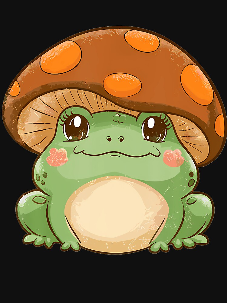 Kawaii Mushroom Frog Cottagecore Aesthetic Cute Nature Lover by MavisJoseph
