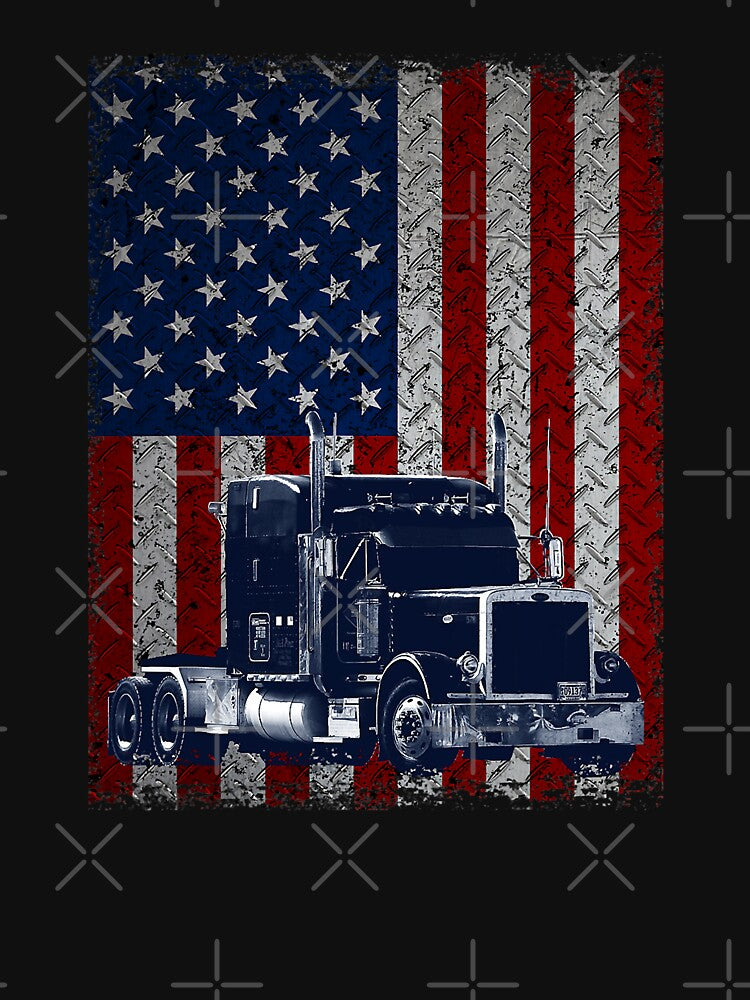 Truck Driver American Flag Trucker Gift by GardNewerd