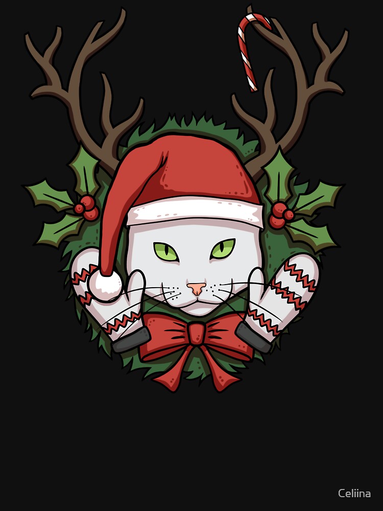 Christmas White Cat by Celiina