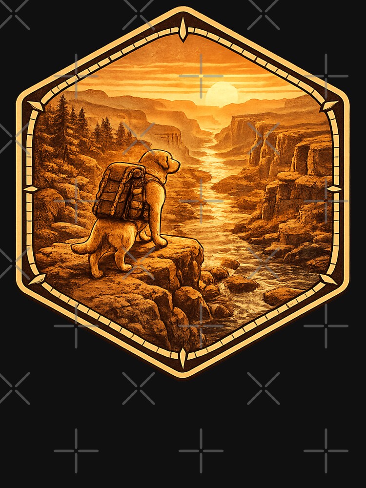 Hiking Labrador Canyon Badge – River Sunset Adventure by PawPrintCustom