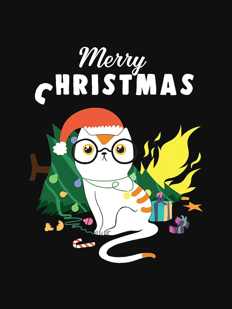 Funny Naughty Cat Set Christmas Tree by atalia8932
