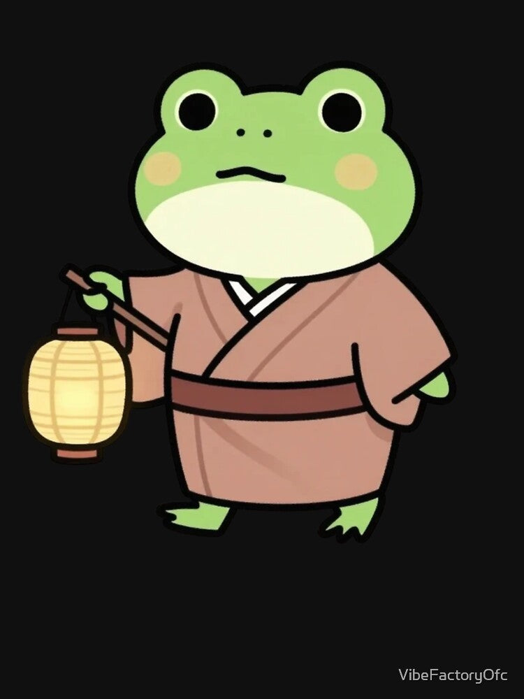Cute Frog in Kimono Japanese Kawaii Style by VibeFactoryOfc