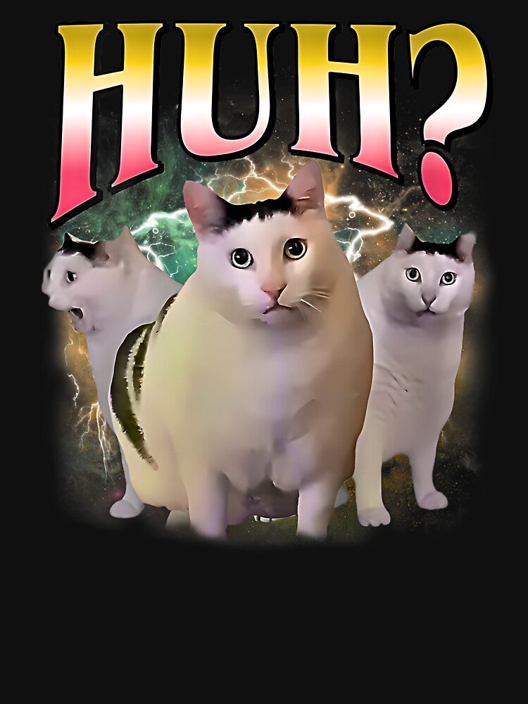 Huh Cat Chonky Ben Meme 90s Bootleg Vintage by FerminVigo