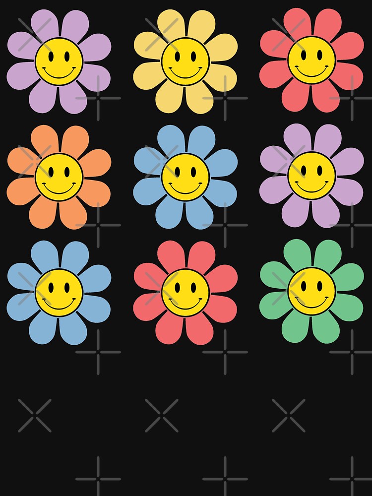 70s Retro Funky Colorful Flowers by RoguePixel