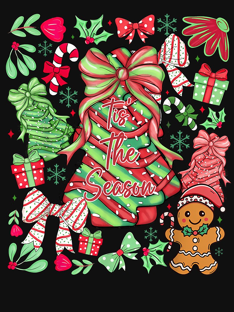 Tis The Season Christmas Tree Cakes Funny Xmas Holiday Women by facegm