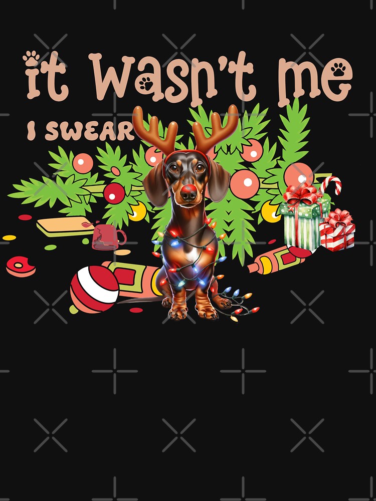 "Mischievous Dachshund : 'It Wasn't Me, I Swear!' Christmas Chaos" by Xhevahir