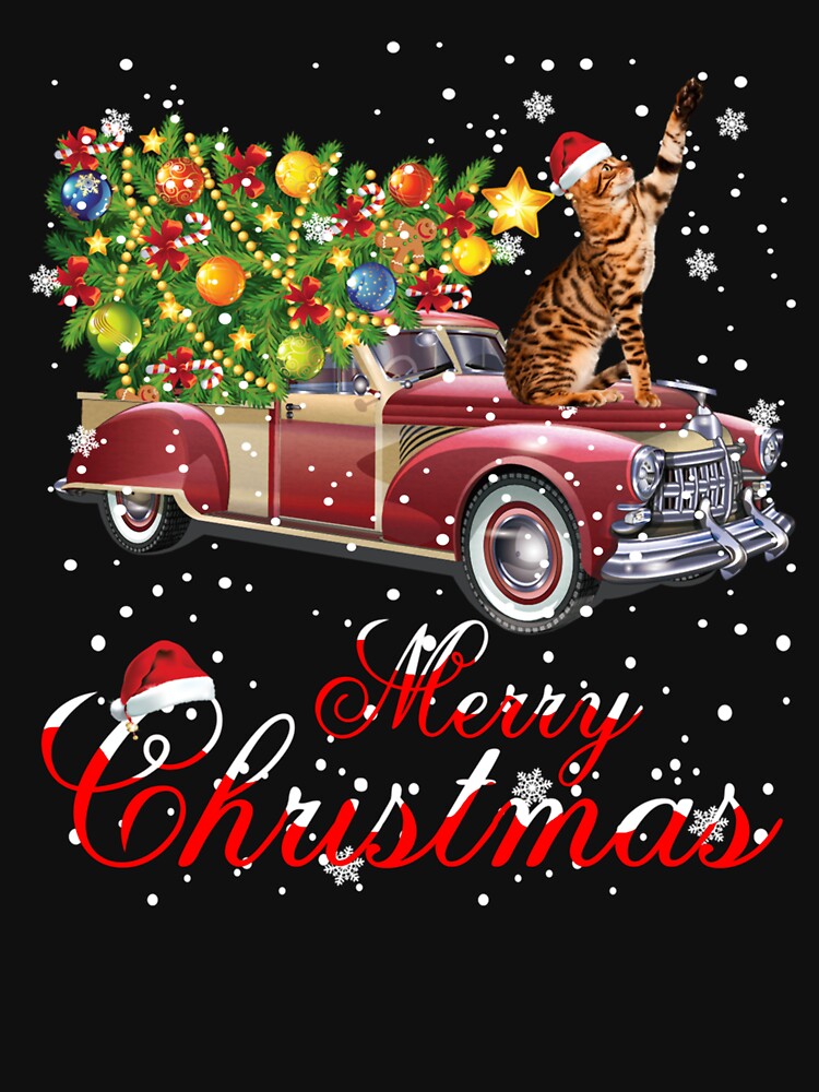 Cats Rides Red Truck Christmas Pajama by thompsonw