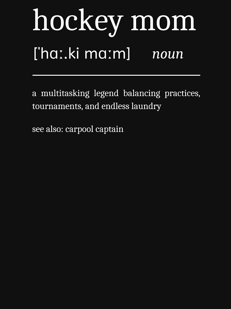 Hockey Mom Definition Funny Ice Hockey Mother Dictionary by StrideSuccess
